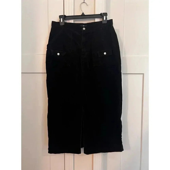 Lee Corderoy skirt below knee 6pocket front slit size 10 - Picture 1 of 6